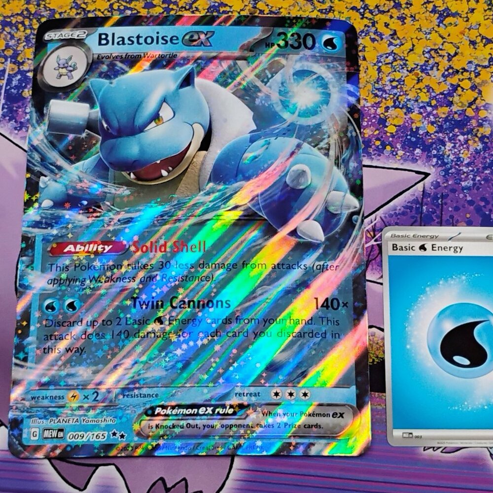 Pokemon TCG Blastoise EX 009/165 JUMBO Holo Prismatic Promo Card 151 S&V 7" x 5